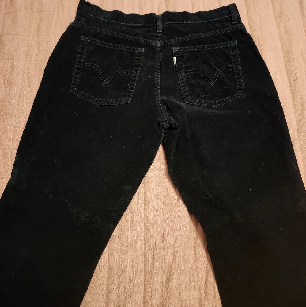 Women's Black Corduroy Jeans - Picture 2 of 4